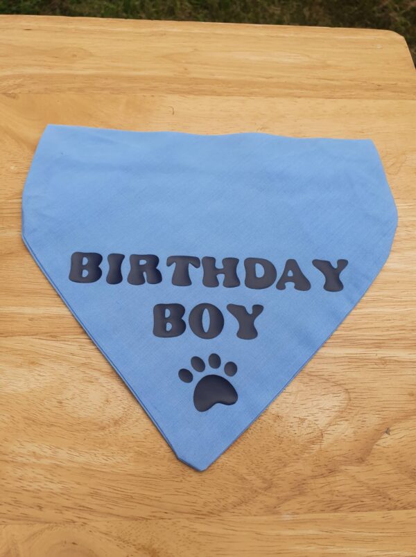 Handmade Blue Birthday Boy Slide-On Collar Bandana