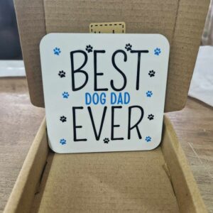 Handmade Best Dog Dad Coaster
